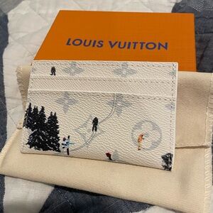 Louis Vuitton Cream Card Holder with Scenic Design